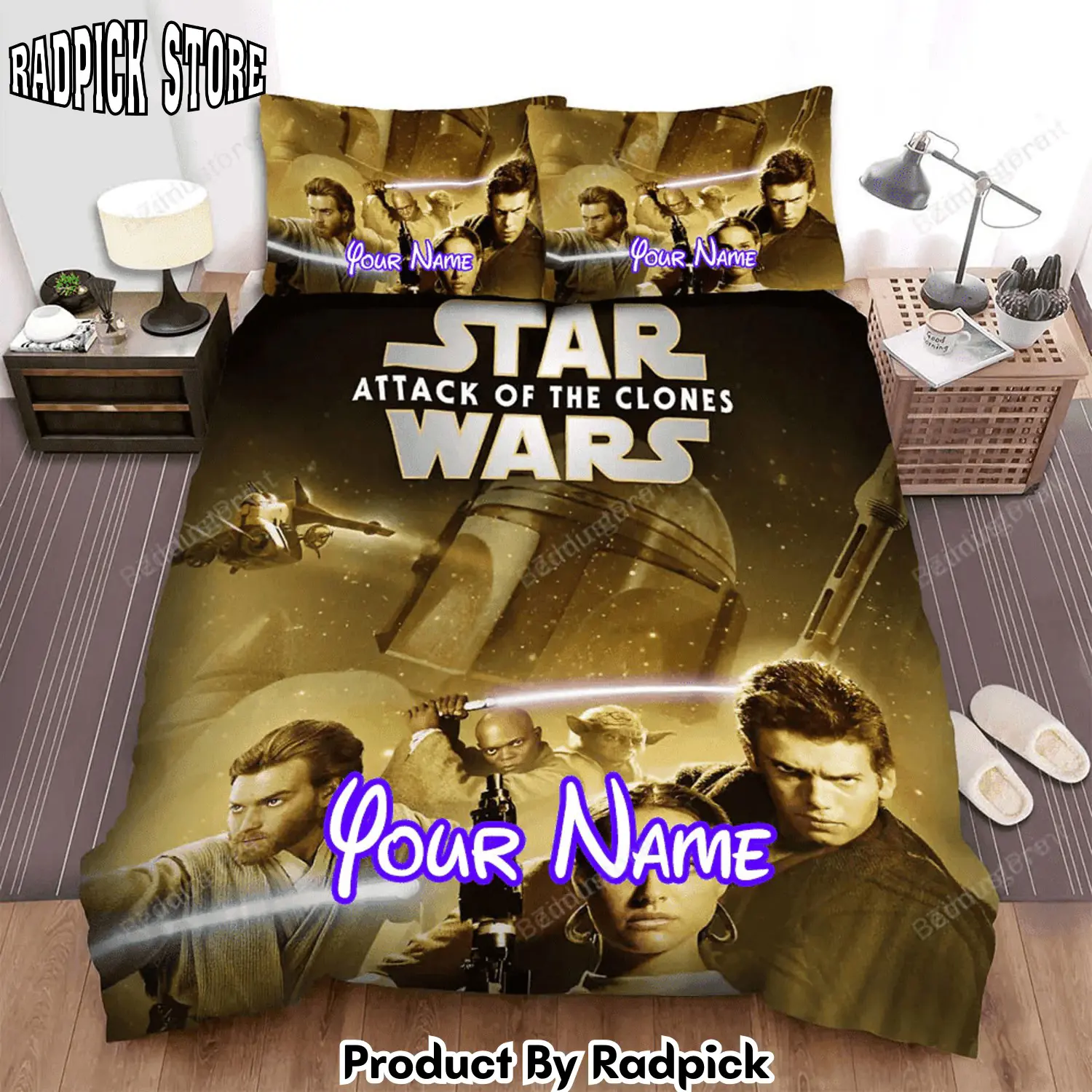 Radpick star wars episode ii attack of the clones yellow poster movie poster bed sheets duvet cov rp3271954